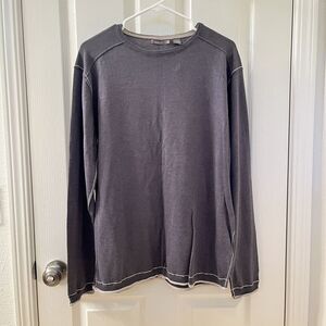 Agave Lux Clothing Gray Contrast Salmon Crewneck Sweater Men's Size Large NWT